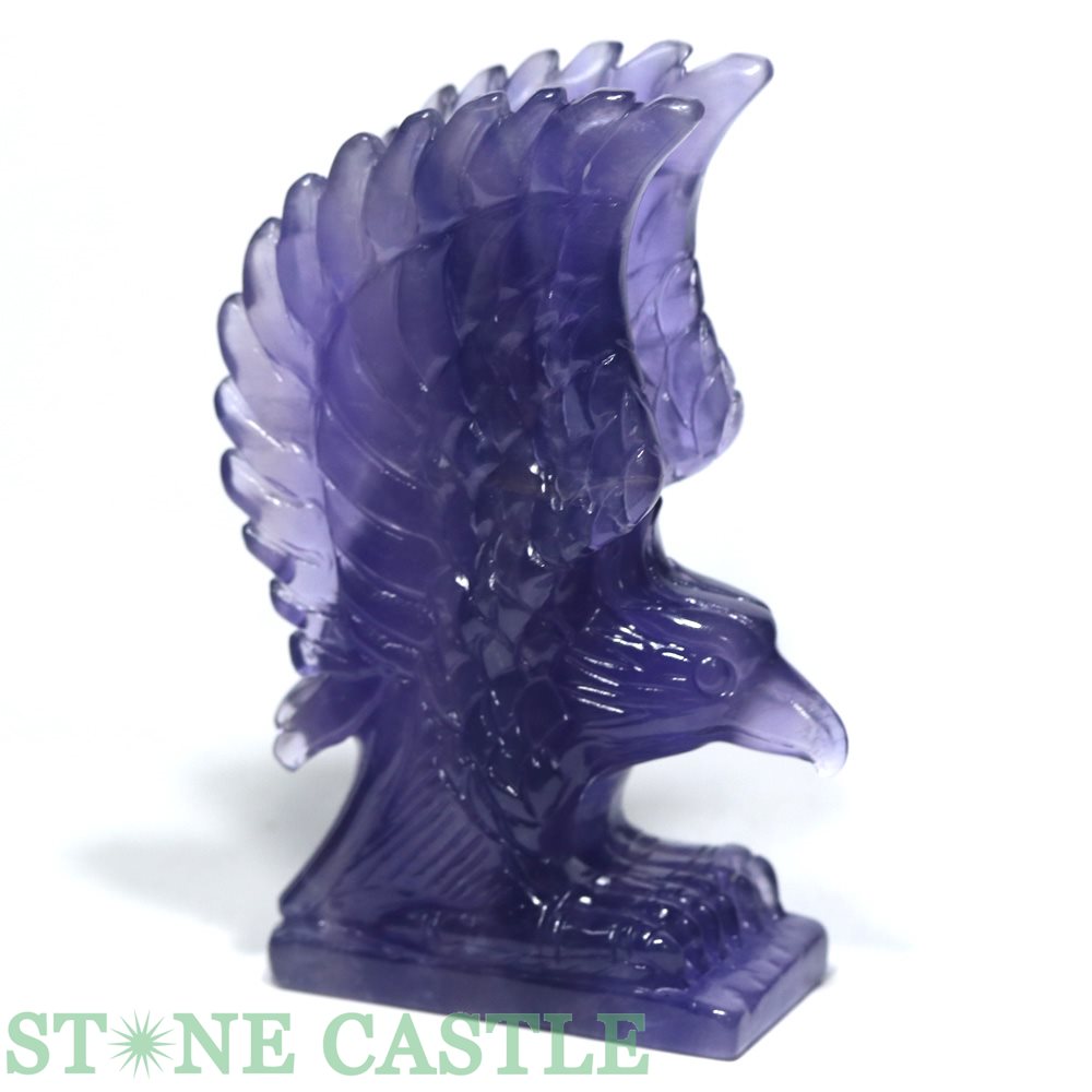 ☆一点物☆【彫刻置物】鷲 パープルフローライトファントム (EX) No.05【パワーストーン 天然石 アクセサリー レディース メンズ】