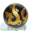 ☆一点物☆【彫刻置物】丸玉 シルバーオブシディアン 四神獣 (金彫り) 約50mm No.03【パワーストーン 天然石 アクセサリー レディース】