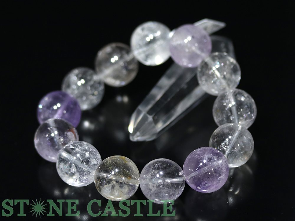 ☆一点物☆【ブレスレット】ハーキマーダイヤモンド (3A) (アメリカニューヨーク産) No.08 (約18〜18.5mm) (ケース付)【パワーストーン 天然...