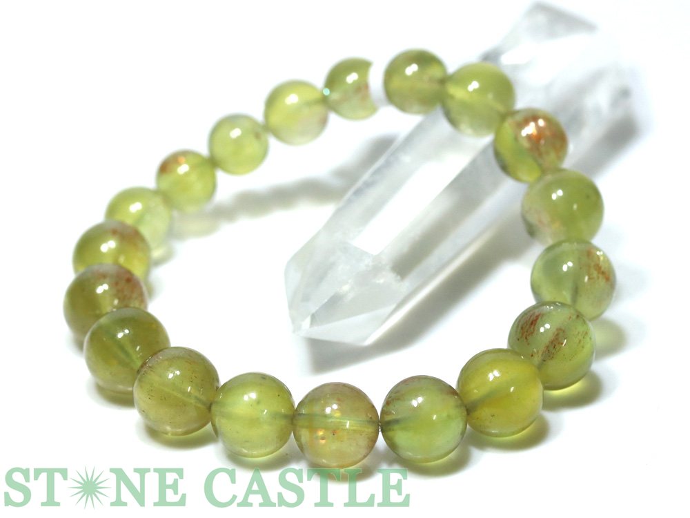 ☆一点物☆【ブレスレット】サンストーンインアクアマリンキャッツアイグラデーション No.19 (約9〜12mm) (ケース付)【パワーストーン 天然石 アクセサ...