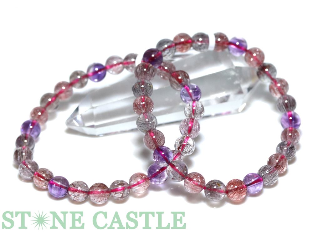 ☆高品質☆【ブレスレット】スーパーセブン (6A) (約7〜7.5mm) (ケース付)【パワーストーン 天然石 アクセサリー レディース メンズ】