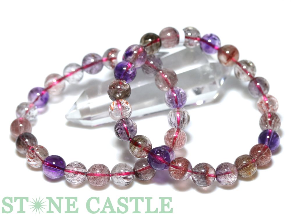 ☆高品質☆【ブレスレット】スーパーセブン (6A) (約9〜9.5mm) (ケース付)【パワーストーン 天然石 アクセサリー レディース メンズ】