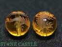 【彫刻ビーズ】シトリン 10mm (素彫り) (浅彫り) 五爪龍 (数量限定商品)【パワーストーン 天然石 アクセサリー】