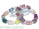 ☆高品質☆【ブレスレット】フローライト 彫刻 テディベア 【パワーストーン 天然石 アクセサリー レディース メンズ】
