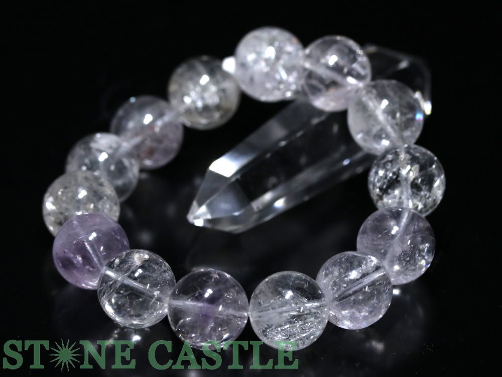 ☆高品質☆【ブレスレット】ハーキマーダイヤモンド (3A) (アメリカニューヨーク産) (約14～14.5mm) (ケ..