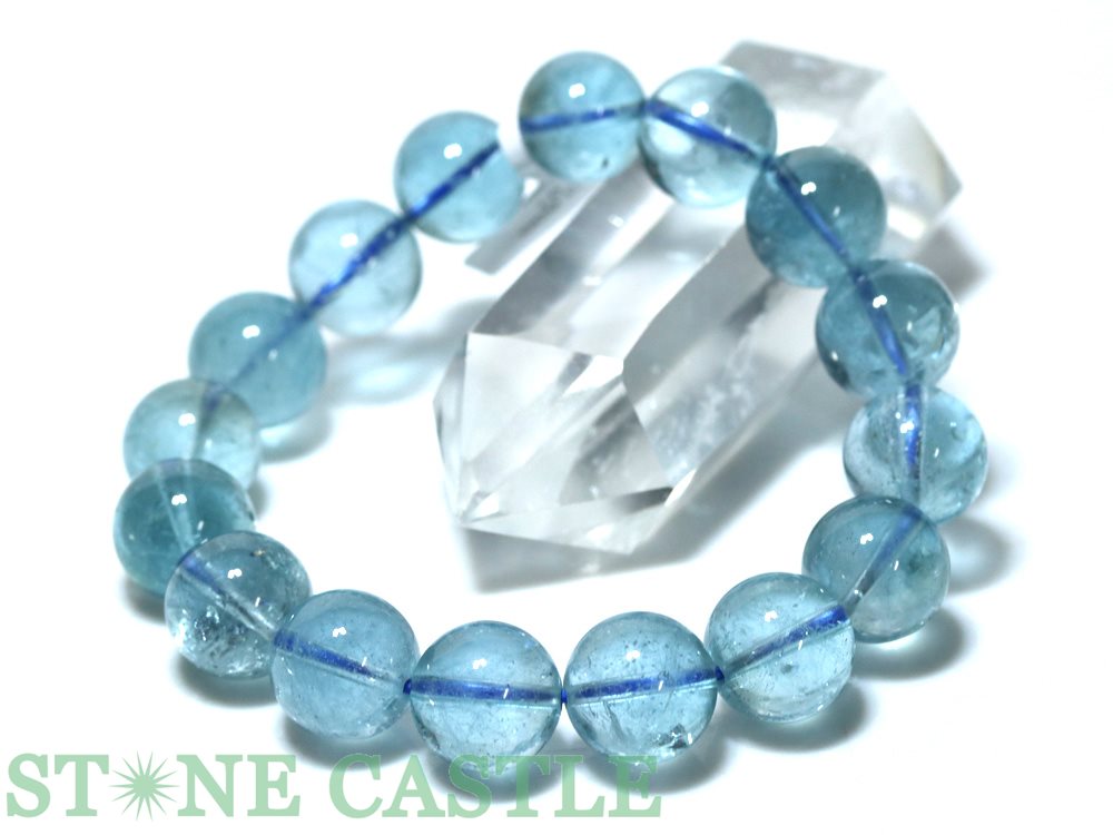 ☆一点物☆【ブレスレット】ブルートパーズ (5A) No.03 (約13.5〜14mm) (ケース付)【パワーストーン 天然石 アクセサリー レディース メンズ...