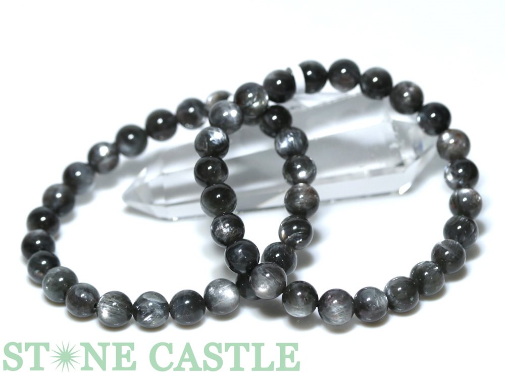 ☆高品質☆【ブレスレット】キャッツアイブラックプラチナサンストーン (5A) (約7.5〜8mm)【パワーストーン 天然石 アクセサリー レディース メンズ】