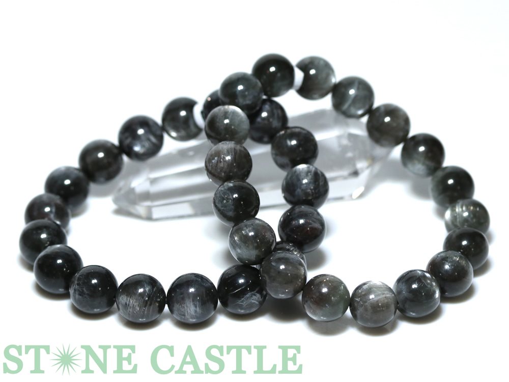 ☆高品質☆【ブレスレット】キャッツアイブラックプラチナサンストーン (5A) (約11.5〜12mm) (ケース付)【パワーストーン 天然石 アクセサリー レディース メンズ】