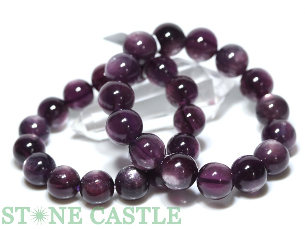 ☆高品質☆【ブレスレット】ロイヤルレピドライトキャッツアイ (約16〜16.5mm) (鑑別済) (ケース付)【パワーストーン 天然石 アクセサリー レディース...