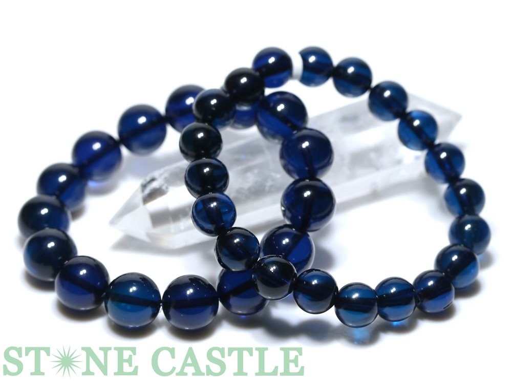 ☆高品質☆【ブレスレット】サファイアブルーアンバー (琥珀) (ポーランド産) (約12〜12.5mm) (ケース付)【パワーストーン 天然石 アクセサリー レ...