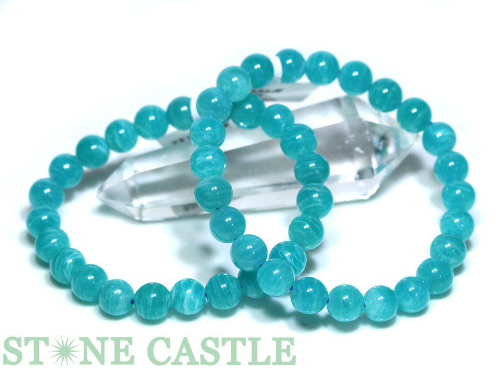 ☆高品質☆【ブレスレット】マダガスカル産アマゾナイト (約7.5～8mm)【パワーストーン 天然石 アクセサリー レディース メンズ】