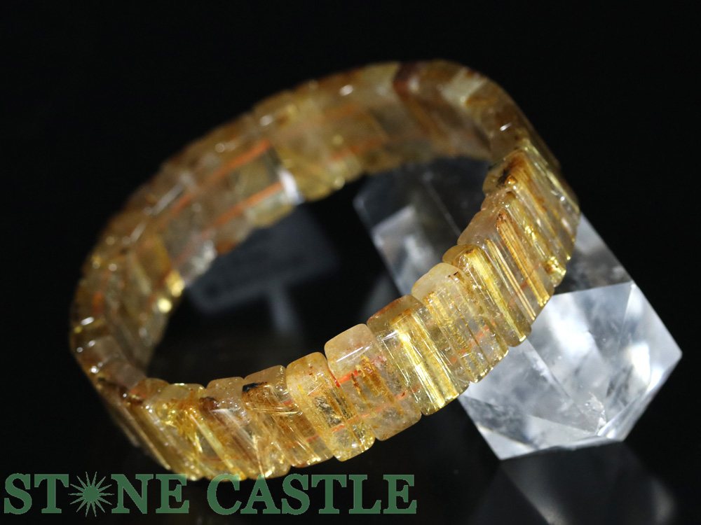 ☆一点物☆【ブレスレット】極太タイチンルチル (3A) バングル No.53 約15x8x6mm (ケース付)【パワーストーン 天然石 アクセサリー レディース メンズ】