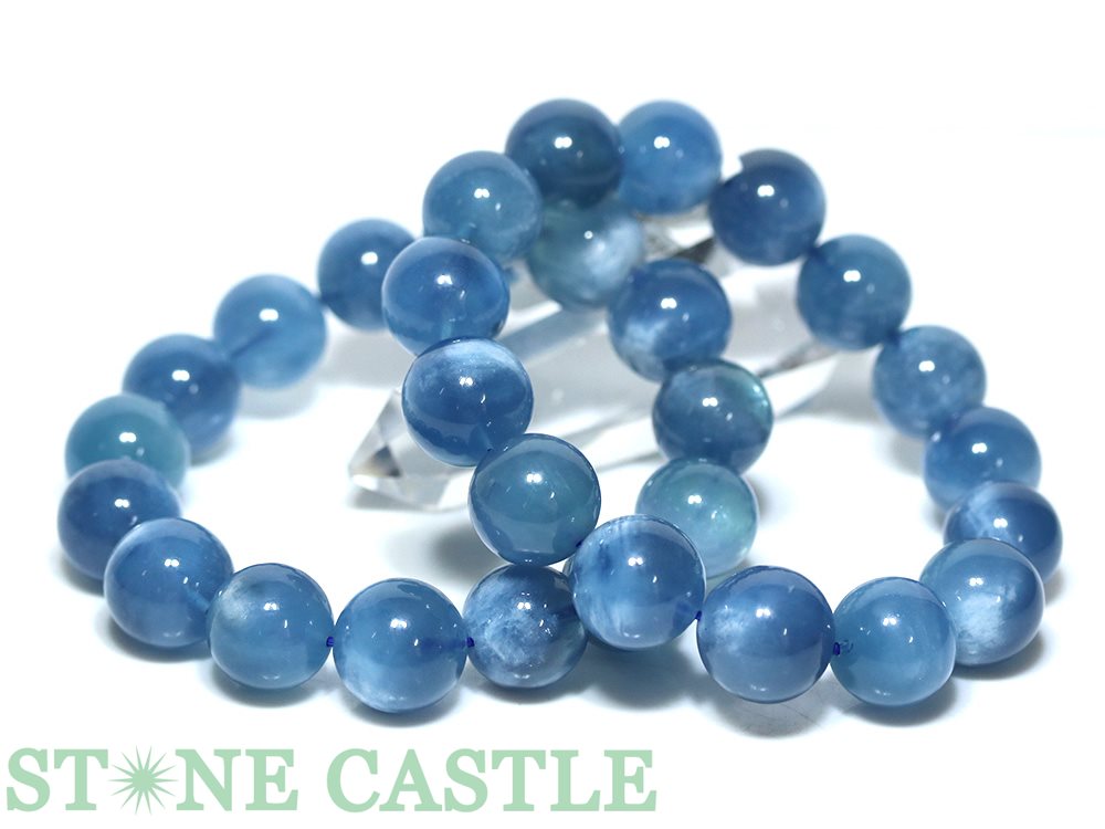 ☆高品質☆【ブレスレット】マダガスカル産ディープアクアマリン (約15〜15.5mm) (ケース付)【パワーストーン 天然石 アクセサリー レディース メンズ】