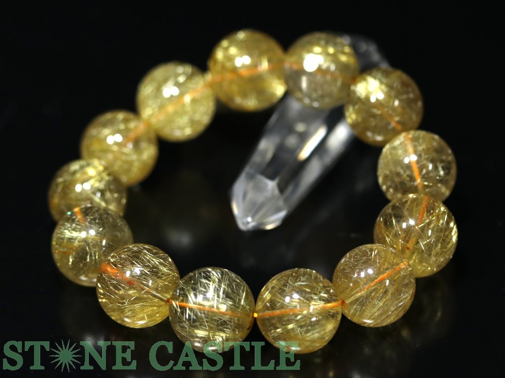 ★楽天スーパーセール★☆一点物☆【ブレスレット】極太タイチンルチルクォーツ (6A) No.03 (約18〜18.5mm) (ケース付)※DM便・ネコポス不可※...