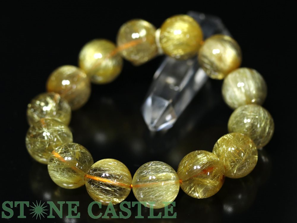 ☆一点物☆【ブレスレット】極太タイチンルチルクォーツ (6A) No.05 (約17〜17.5mm) (ケース付)※DM便・ネコポス不可※【パワーストーン 天然...