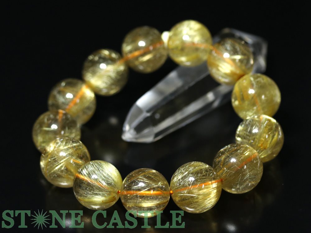 ☆一点物☆【ブレスレット】極太タイチンルチルクォーツ (6A) No.07 (約17〜17.5mm) (ケース付)※DM便・ネコポス不可※【パワーストーン 天然...