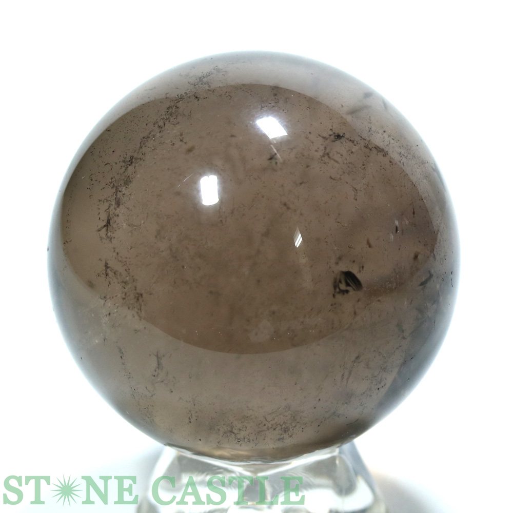 ☆一点物☆【置き石】丸玉 スモーキークォーツ (EX) 約54mm No.02【パワーストーン 天然石 アクセサリー レディース メンズ】