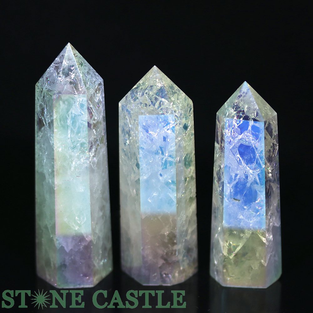 ☆一点物☆【置き石】ポイント型 クラッシュオーラ (3本セット) No.104【パワーストーン 天然石 アクセサリー レディース メンズ】