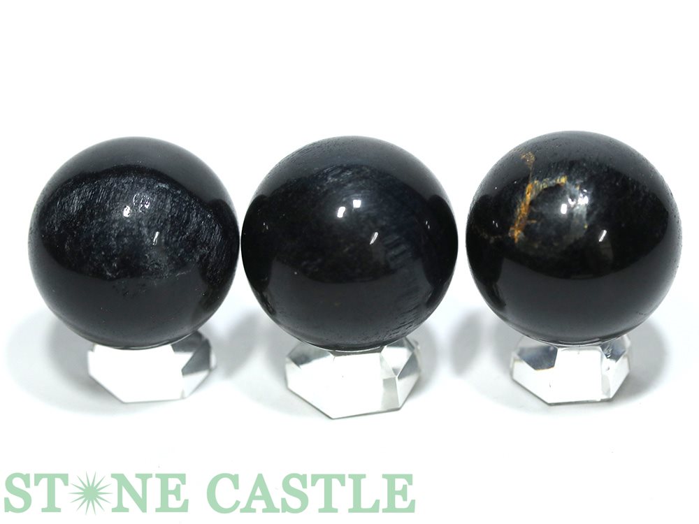 ☆一点物☆【置き石】丸玉 約30mm ブルータイガーアイ (3個セット) No.05 ★特価★【パワーストーン 天然石 アクセサリー】