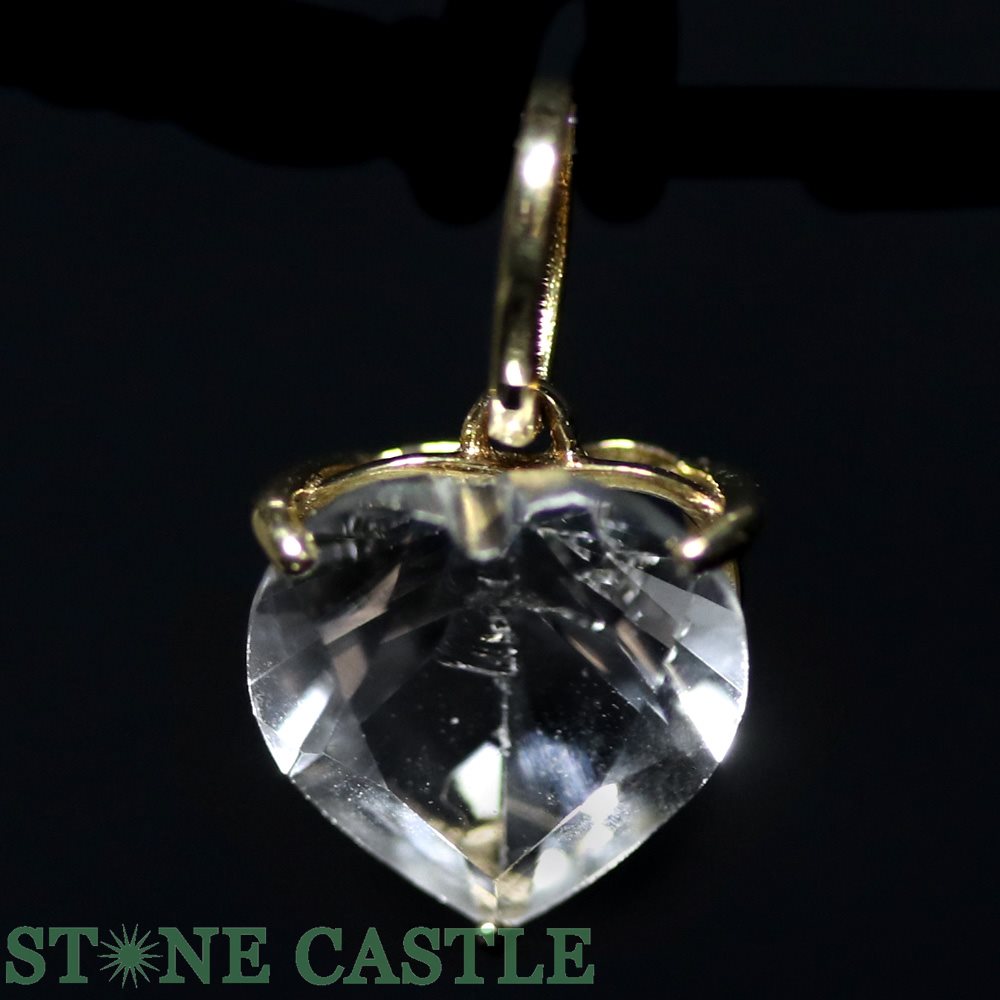 ☆高品質☆【ペンダント】ホワイトトパーズ ハート型 (ブリリアントカット) 約8mm (18K) ゴールド【パワーストーン 天然石 アクセサリー レディース メンズ】