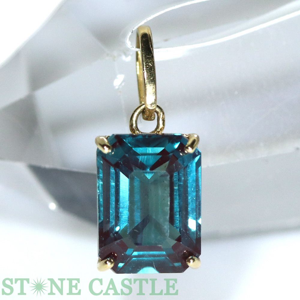 ☆一点物☆【ペンダント】アレキサンドライト (ブリリアントカット) (18K) スクエア型 No.09【パワーストーン 天然石 アクセサリー レディース メンズ...