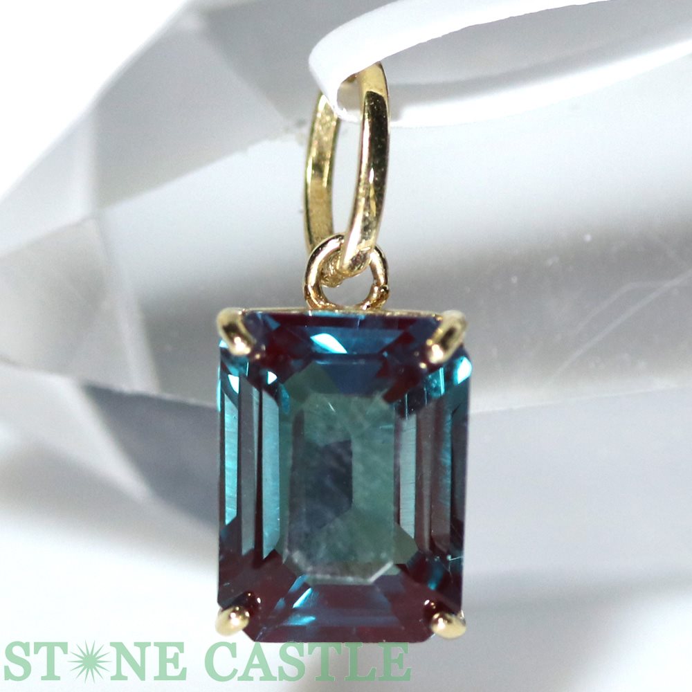 ☆一点物☆【ペンダント】アレキサンドライト (ブリリアントカット) (18K) スクエア型 No.10【パワーストーン 天然石 アクセサリー レディース メンズ...