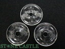 【置き石】ドーナツ型(ピーディスク) 30mm 水晶彫刻 龍亀(ろんぐい) (素彫り) (3個セット) ★特価★【パワーストーン 天然石 アクセサリー】