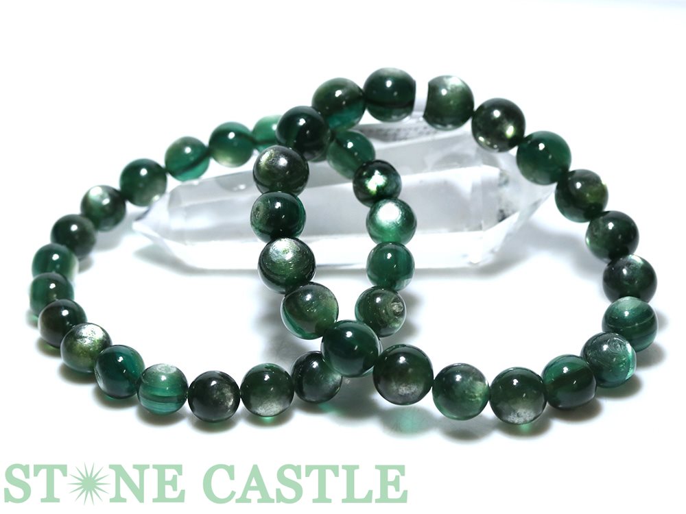 ☆高品質☆【ブレスレット】キャッツアイロイヤルグリーンレピドライト (約9.5～10mm)【パワーストーン 天然石 アクセサリー レディース メンズ】