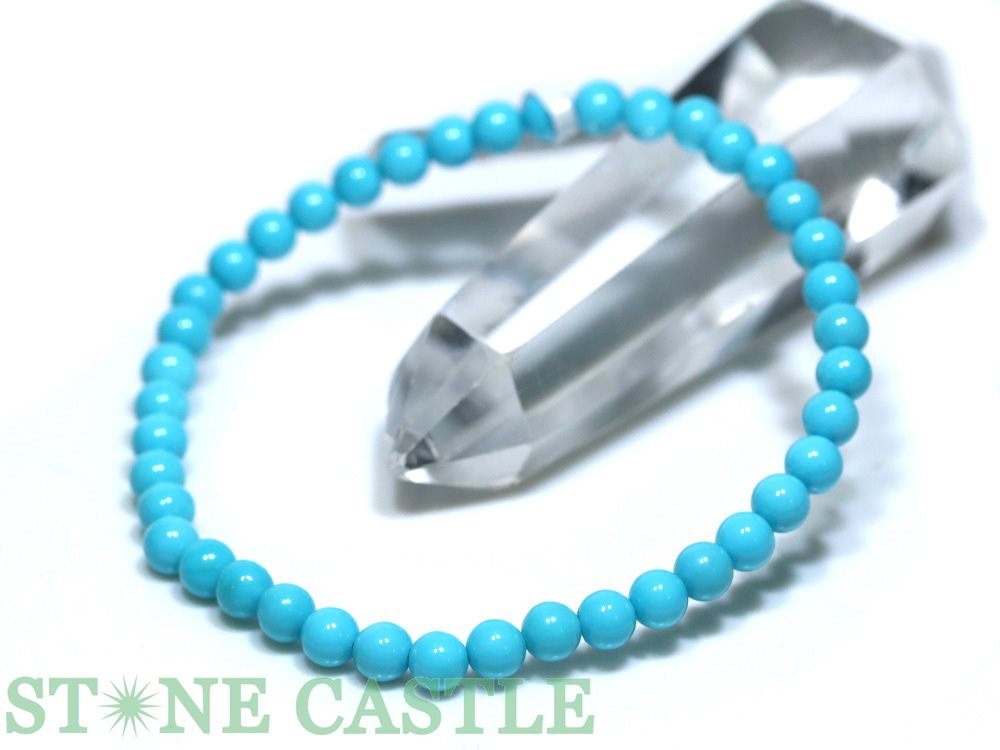 ★楽天スーパーセール★☆一点物☆【ブレスレット】スリーピングビューティーターコイズ No.01 (約4.5〜5mm) (ケース付)【パワーストーン 天然石 アク...