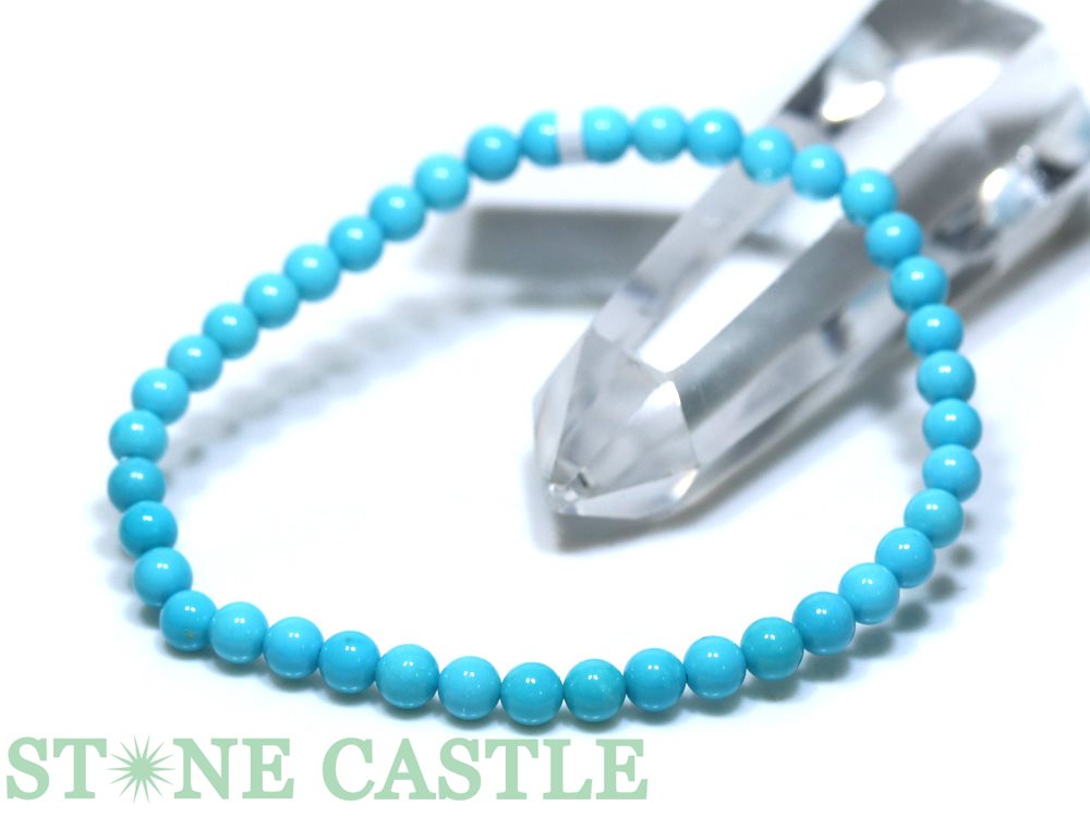 ★楽天スーパーセール★☆一点物☆【ブレスレット】スリーピングビューティーターコイズ No.05 (約4.5〜5mm) (ケース付)【パワーストーン 天然石 アク...