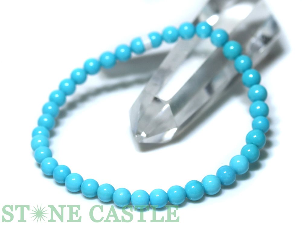 ☆一点物☆【ブレスレット】スリーピングビューティーターコイズ No.07 (約5〜5.5mm) (ケース付)【パワーストーン 天然石 アクセサリー レディース ...