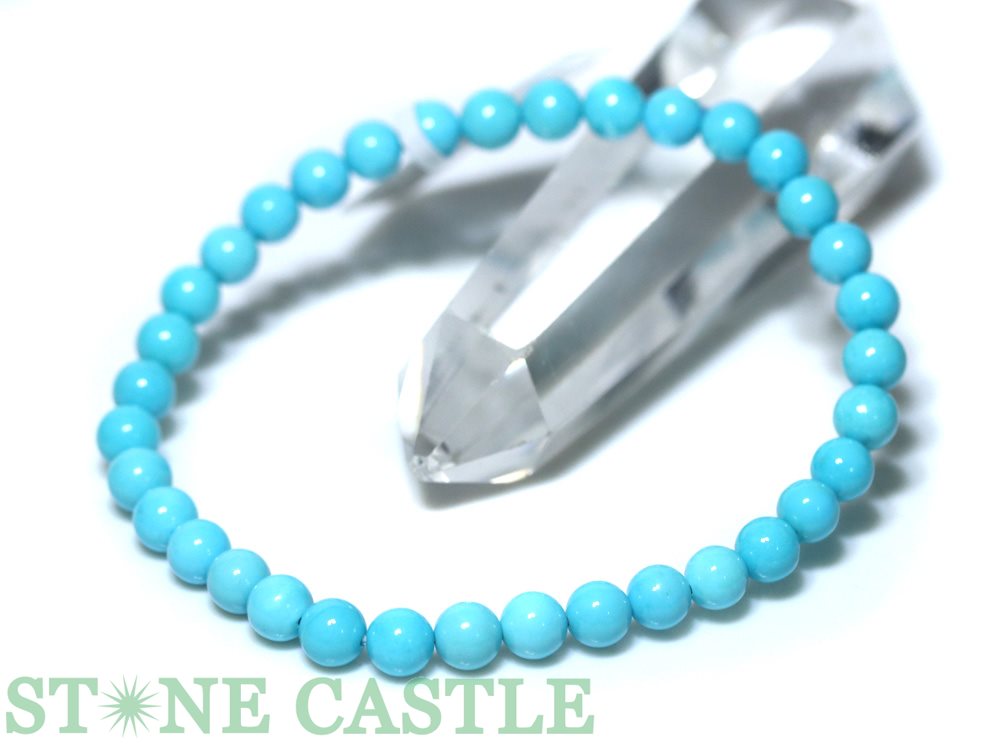 ☆一点物☆【ブレスレット】スリーピングビューティーターコイズ No.08 (約5〜5.5mm) (ケース付)【パワーストーン 天然石 アクセサリー レディース ...