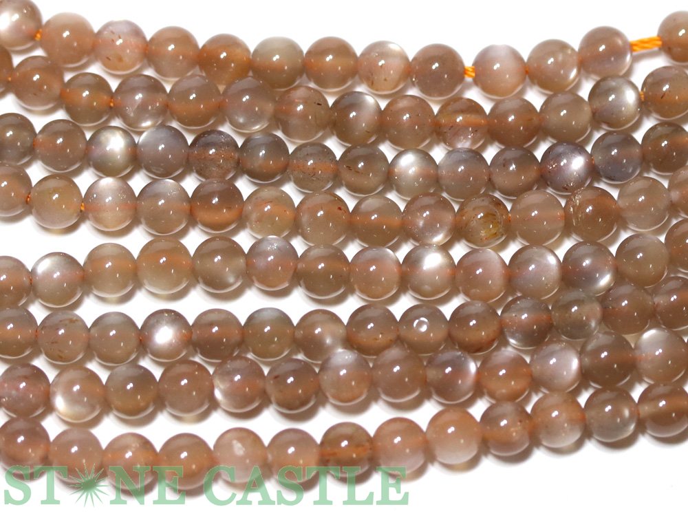 【丸ビーズ】ムーンストーン (レッド) (2A) 5mm (数量限定商品)【パワーストーン 天然石 アクセサリー 1連売り】