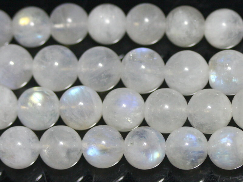 【丸ビーズ】ムーンストーン (4A) 6mm (半連 ブレスレット約1本分)【パワーストーン 天然石 アクセサリー 半連売り】