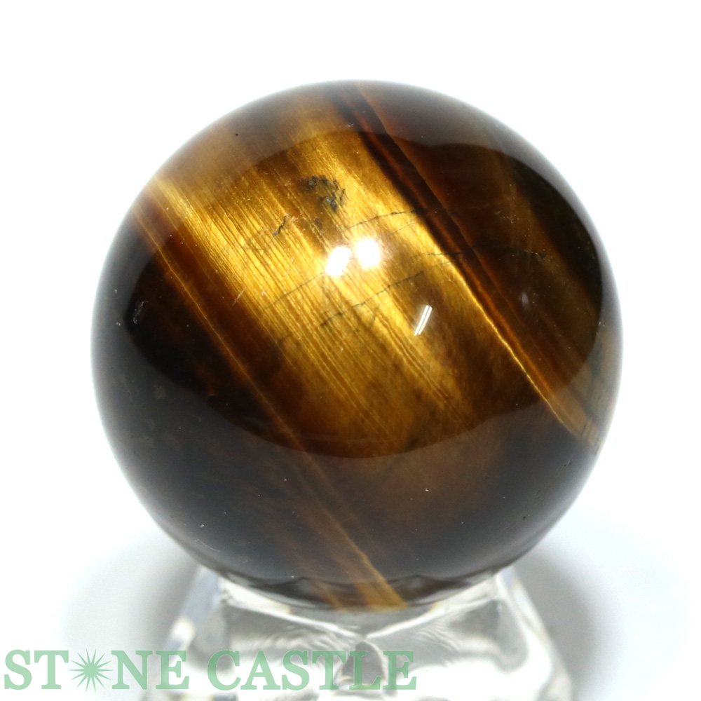 ☆一点物☆【置き石】丸玉 タイガーアイ (3A) 約40mm No.20【パワーストーン 天然石 ...