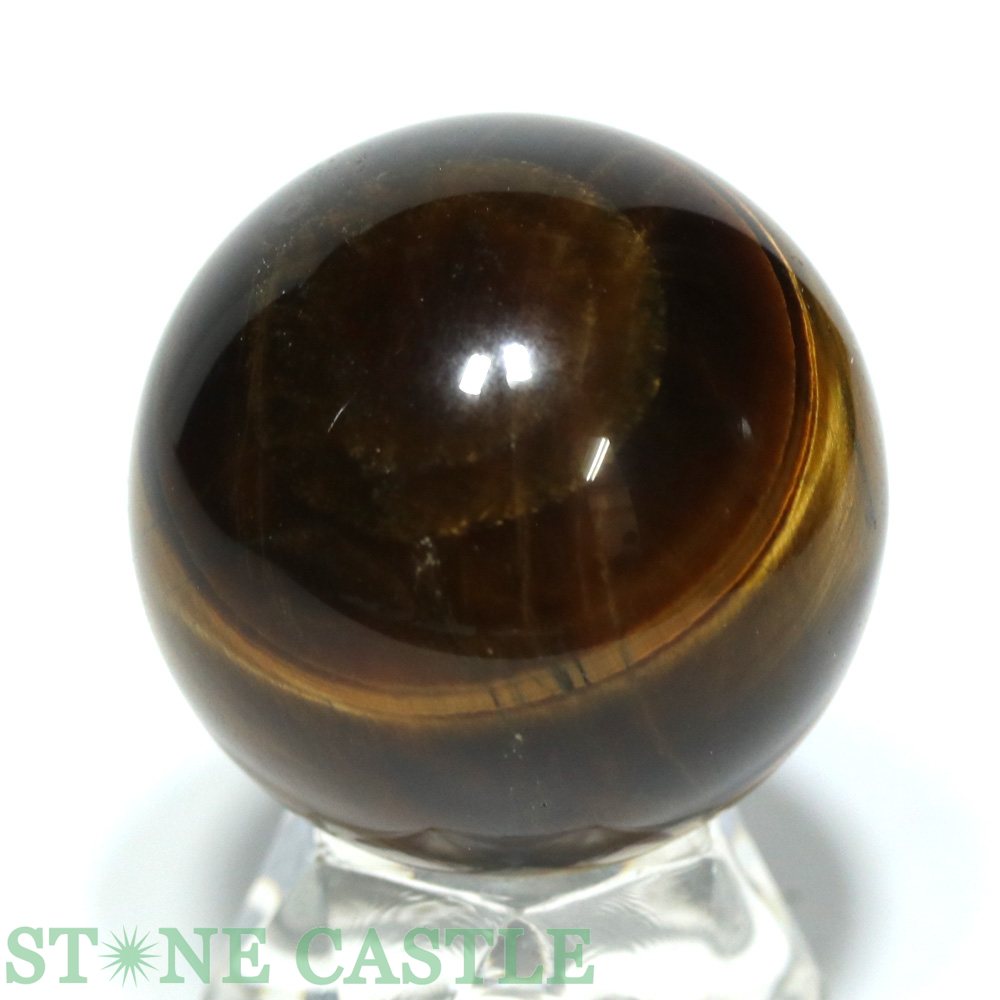 ☆一点物☆【置き石】丸玉 タイガーアイ (3A) 約40mm No.20【パワーストーン 天然石 ...