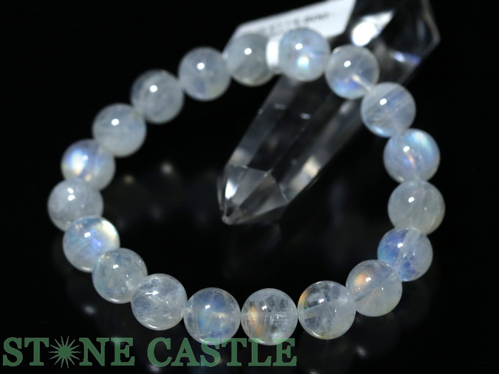 ☆一点物☆【ブレスレット】ムーンストーン (最高級) No.10 (約10〜10.5mm) (ケース付)【パワーストーン 天然石 アクセサリー レディース メン...