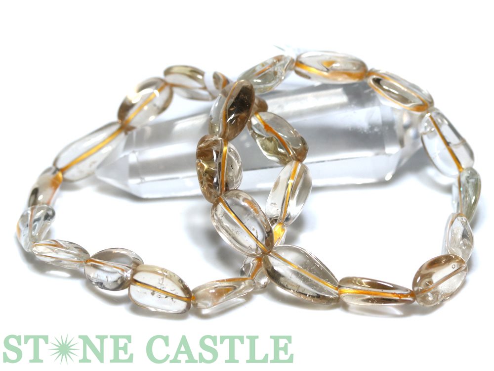 ☆高品質☆【ブレスレット】インペリアルトパーズ (3A) タンブル型 約10x15mm【パワーストーン 天然石 ア..