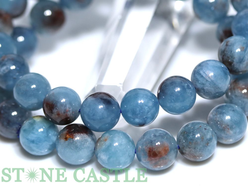 ☆高品質☆【ブレスレット】ヘマタイトインアクアマリン (約10.5～11mm)【パワーストーン 天然石 アクセサリー レディース メンズ】