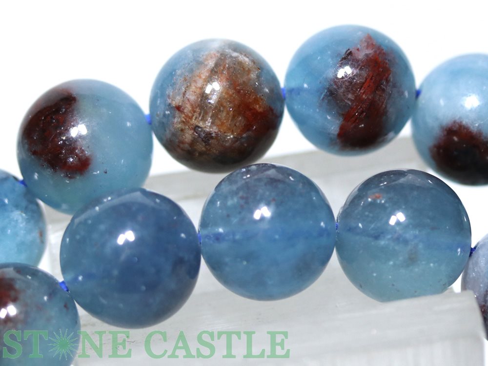 ☆高品質☆【ブレスレット】ヘマタイトインアクアマリン (約10.5～11mm)【パワーストーン 天然石 アクセサリー レディース メンズ】