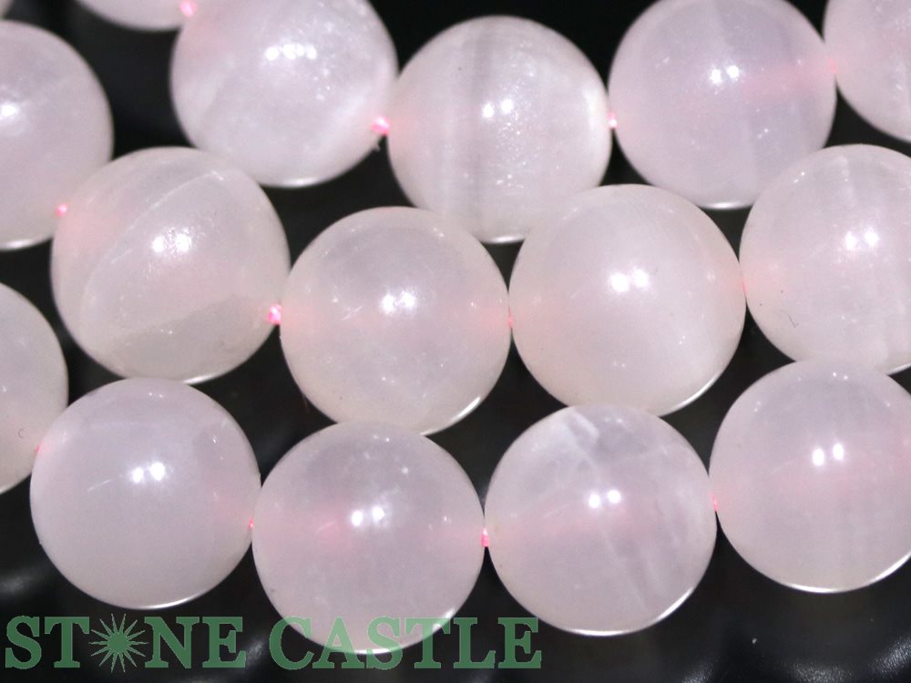 【丸ビーズ】ピンクカルサイト (2A) 12mm (半連 ブレスレット約1本分)【パワーストーン 天然石 アクセサリー 半連売り】