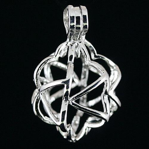 【ペンダント】選べる12星座守護石 雲 かご:ロジウムメッキ (10mm玉) 【パワーストーン 天然石 アクセサリー レディース】