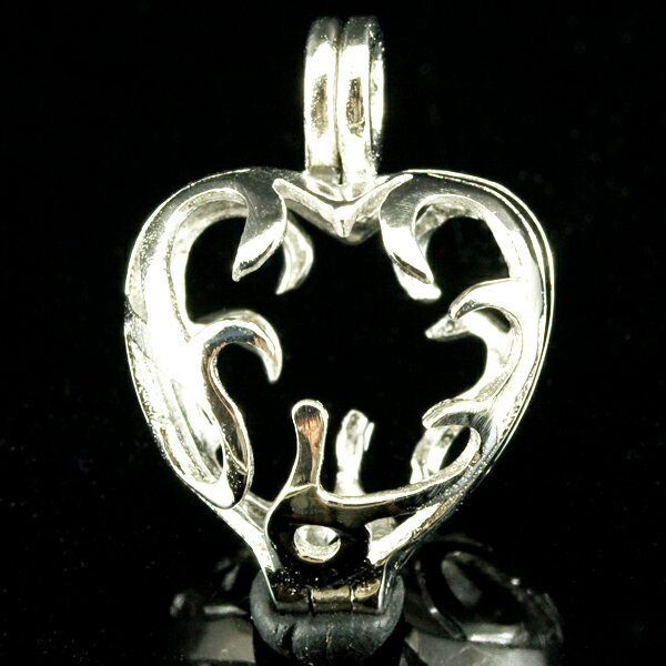 【ペンダント】12星座守護石 アラベスクハートかご: ロジウムメッキ(10mm玉) 【パワーストーン 天然石 アクセサリー レディース】