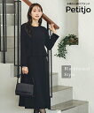 【期間限定30%OFF】小さいサイズ 【喪服・礼服】ペプラムジャケットデザインワンピース 低身長さん・小柄女性 冠婚葬祭 葬式 礼服 式典 オケージョン フォーマル プッチージョ petitjo