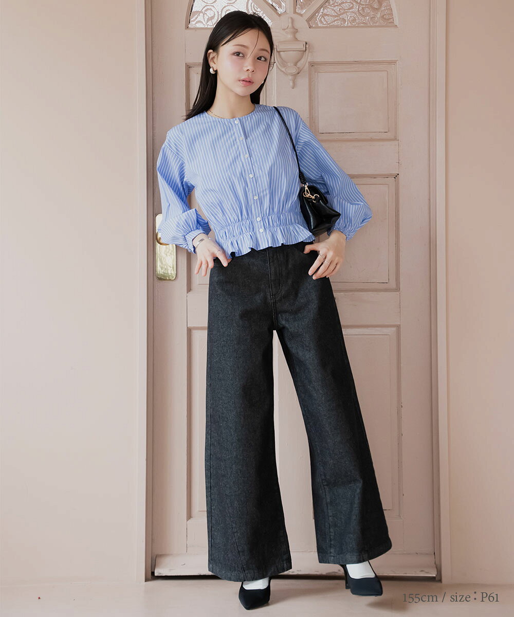 小さいサイズ　サイドVラインジャストウエストパンツ　低身長さん・小柄女性 レデ...