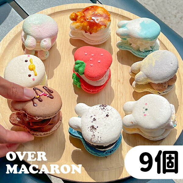 すこぶる動くウサギ オーバーマカロン マカロン 9個セット over お菓子 韓国スイーツ かわいい トゥンカロン インスタ映え 記念日 お土産 パーティ 母の...