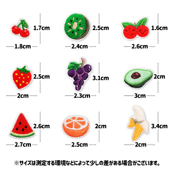 果物 ワッペン アイロン 熱接着 刺繡 小さい 小さめ ミニワッペン ワンポイント 保育園 帽子 アップリケ 韓国 入園 入学 入園準備 入学準備 かわいい おしゃれ アイス コーラ プリン ネコポス