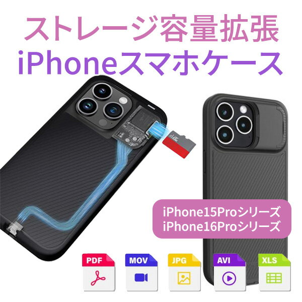 ストレージ容量拡張 iPhoneケース iPhone15pro iPhone16pro MagSafe対応 データ容量 増設 スマホケース microSD対応 SDカードリーダー 最大1TB クイックポスト