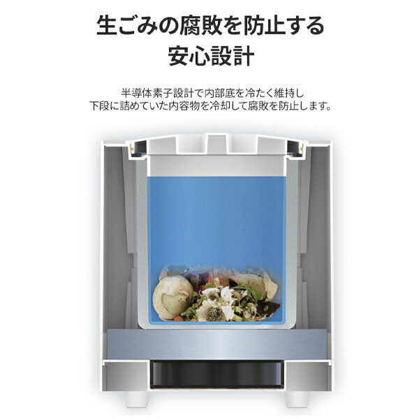スーパーSALE LUNOA ルノア 生ゴミ 冷却器 ゴミ箱 冷却 密閉 防臭 腐敗防止 悪臭遮断 冷蔵 ふた付き 小型 軽量 コンパクト 5L 宅急便