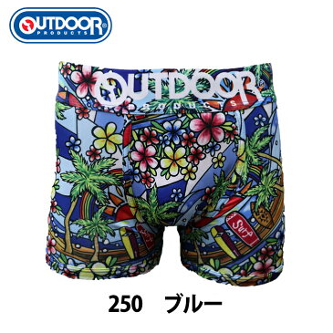 OUTDOOR メンズ　ボクサーパンツ　ハワイアンイラスト　アウトドア　 下着　前閉じ 　2カラー　太ゴム